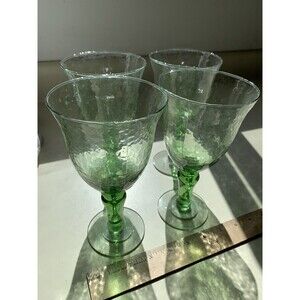 Celebrating Home Or Home Interiors Green Pebbled Goblets Green Stems